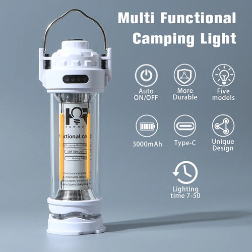 3000mAH Camping Light LED Outdoor Multi-function Tent Hanging Retro Lantern Camping Lighthouse Tent Lighting Atmosphere lights