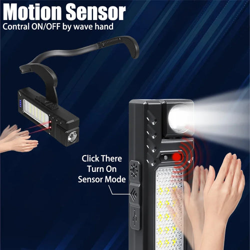 2025 New Ear-Hanging Headlamp, 1000 Lumens Motion Sensor LED Head Light, 5 Modes Red Light for Hands Free Camping Running Repair