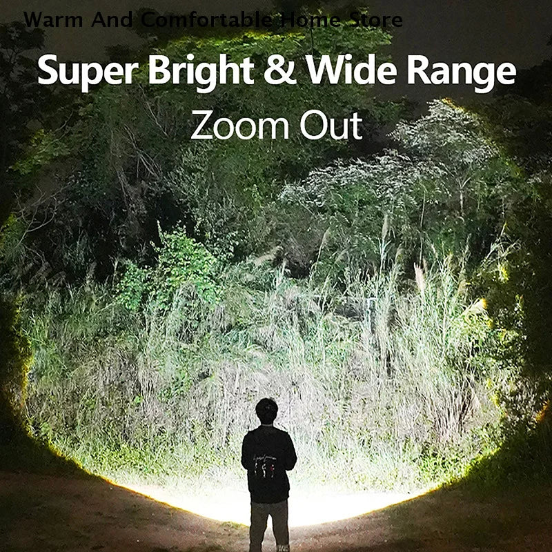 Smiling Shark SD1023 LED Torch Light XPE Super Bright Flashlight with Hook Camping Light USB Rechargeable Zoomable Waterproof