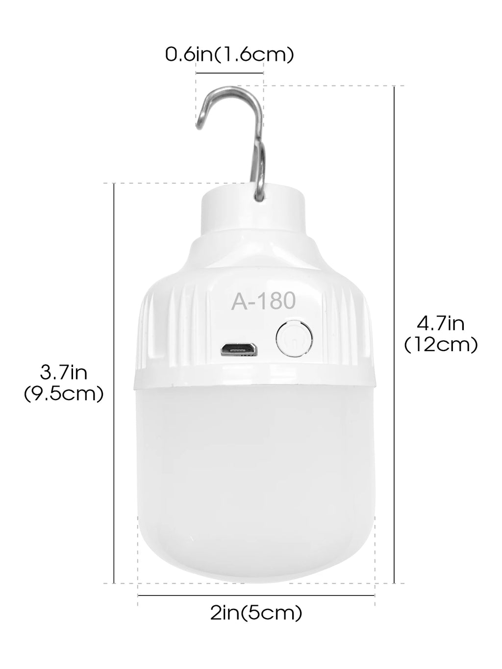 Camping Light Bulb Emergency Night Lighting Flashlight Outdoor Picnic Hanging Pendant Tent Lamp 500mAh USB Rechargeable LED Bulb